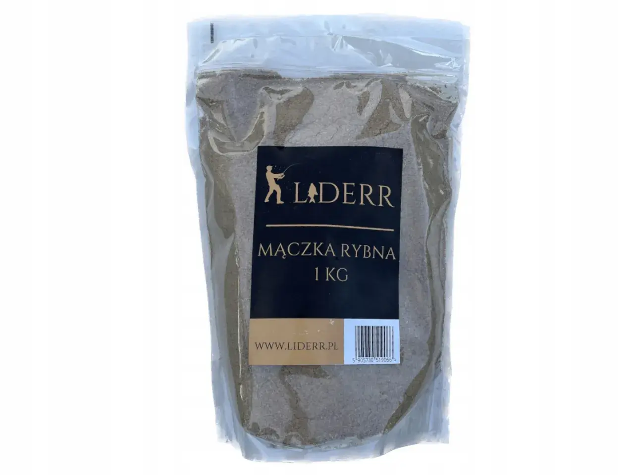 Opakowanie mączki rybnej 1 kg LADER. Idealna do zanęt wędkarskich, przyciąga ryby z daleka.